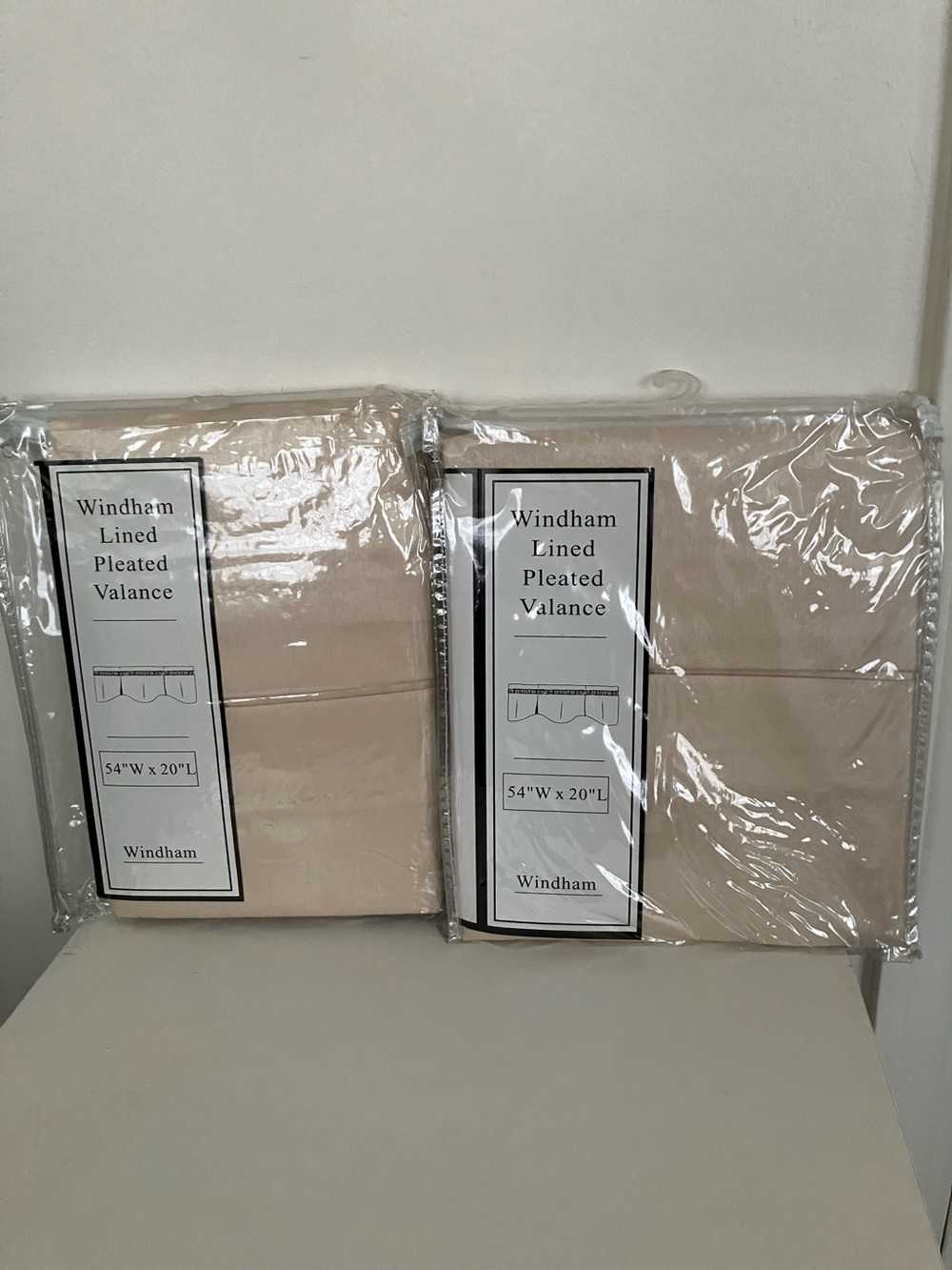 Lined Pleated Valance — Beige Window Valance brand new price for 2 valances $20